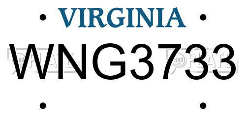 WNG3733 Virginia License Plate