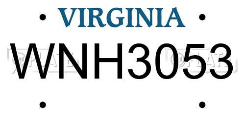 WNH3053 Virginia License Plate