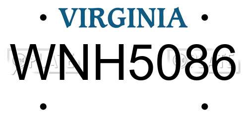 WNH5086 Virginia License Plate