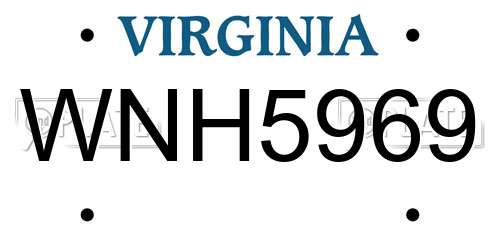 WNH5969 Virginia License Plate