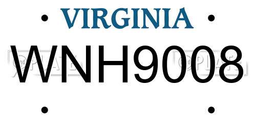 WNH9008 Virginia License Plate