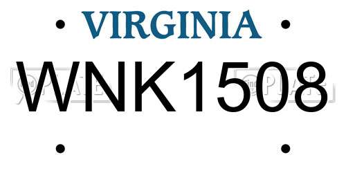 WNK1508 Virginia License Plate