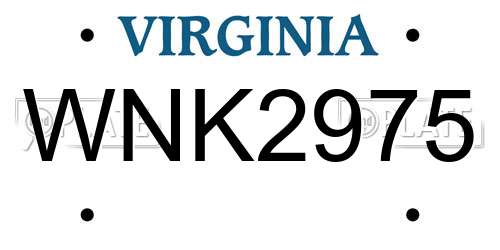 WNK2975 Virginia License Plate