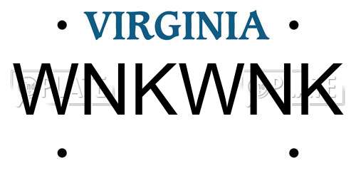 WNKWNK Virginia License Plate