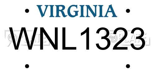 WNL1323 Virginia License Plate