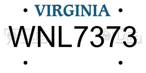 WNL7373 Virginia License Plate