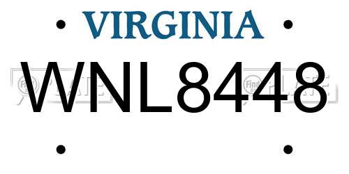 WNL8448 Virginia License Plate