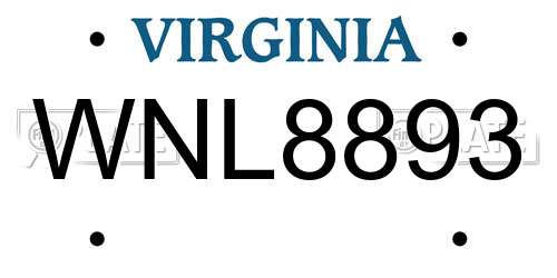 WNL8893 Virginia License Plate