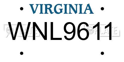 WNL9611 Virginia License Plate