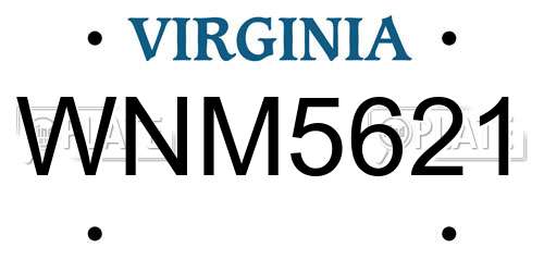 WNM5621 Virginia License Plate