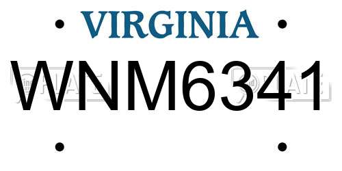 WNM6341 Virginia License Plate