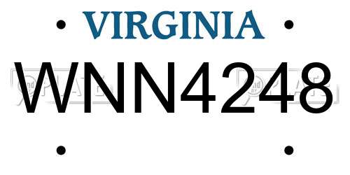 WNN4248 Virginia License Plate