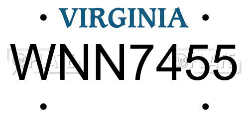 WNN7455 Virginia License Plate