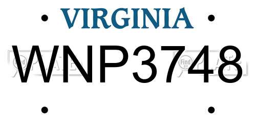WNP3748 Virginia License Plate