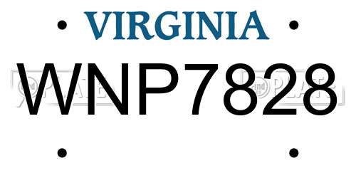 WNP7828 Virginia License Plate