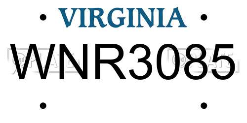 WNR3085 Virginia License Plate