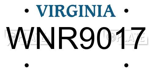 WNR9017 Virginia License Plate