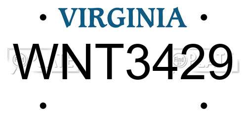 WNT3429 Virginia License Plate