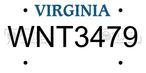 WNT3479 Virginia License Plate