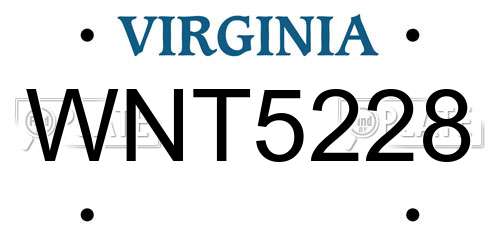 WNT5228 Virginia License Plate