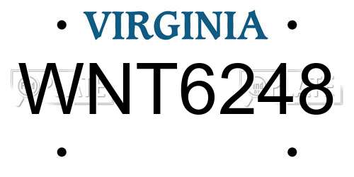 WNT6248 Virginia License Plate