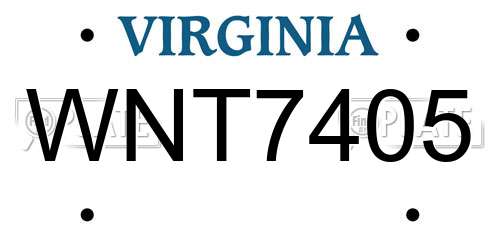 WNT7405 Virginia License Plate