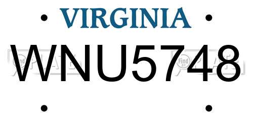 WNU5748 Virginia License Plate