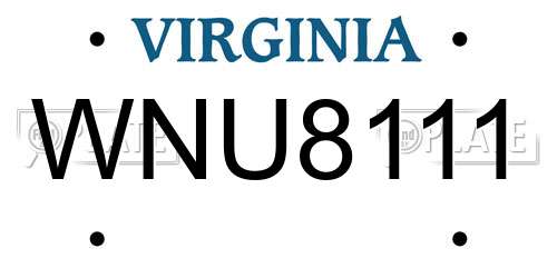 WNU8111 Virginia License Plate