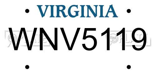 WNV5119 Virginia License Plate