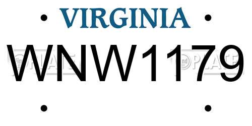 WNW1179 Virginia License Plate