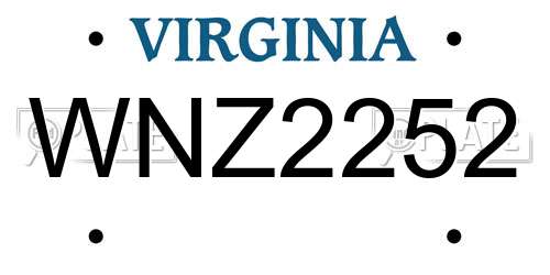 WNZ2252 Virginia License Plate