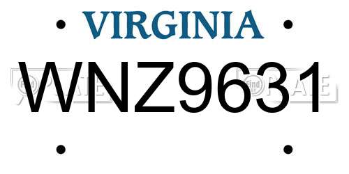 WNZ9631 Virginia License Plate