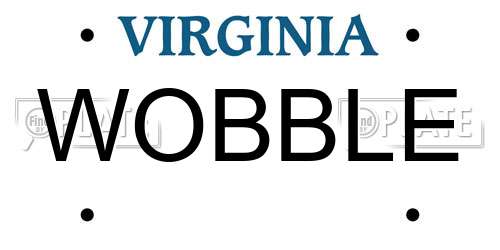 WOBBLE Virginia License Plate