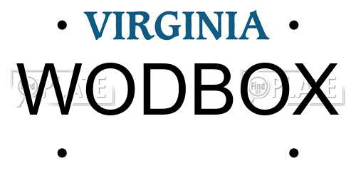 WODBOX Virginia License Plate