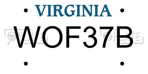 WOF37B Virginia License Plate