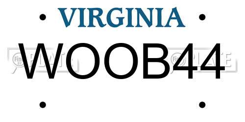 WOOB44 Virginia License Plate