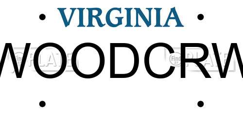 WOODCRW Virginia License Plate