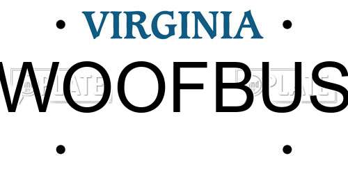 WOOFBUS Virginia License Plate