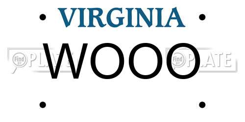 WOOO Virginia License Plate