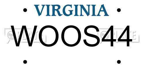 WOOS44 Virginia License Plate