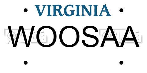 WOOSAA Virginia License Plate
