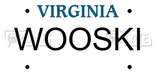WOOSKI Virginia License Plate