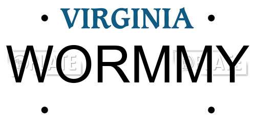 WORMMY Virginia License Plate