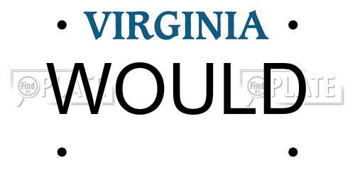 WOULD Virginia License Plate