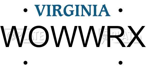 WOWWRX Virginia License Plate
