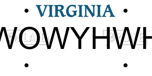 WOWYHWH Virginia License Plate