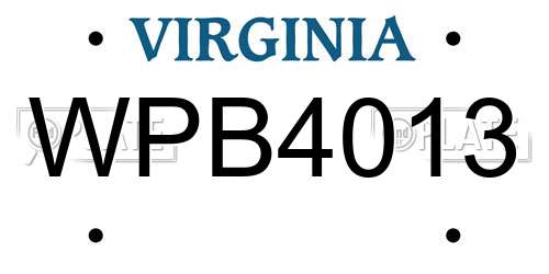 WPB4013 Virginia License Plate