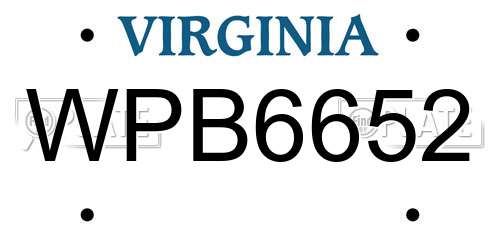 WPB6652 Virginia License Plate