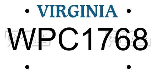 WPC1768 Virginia License Plate
