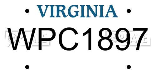 WPC1897 Virginia License Plate